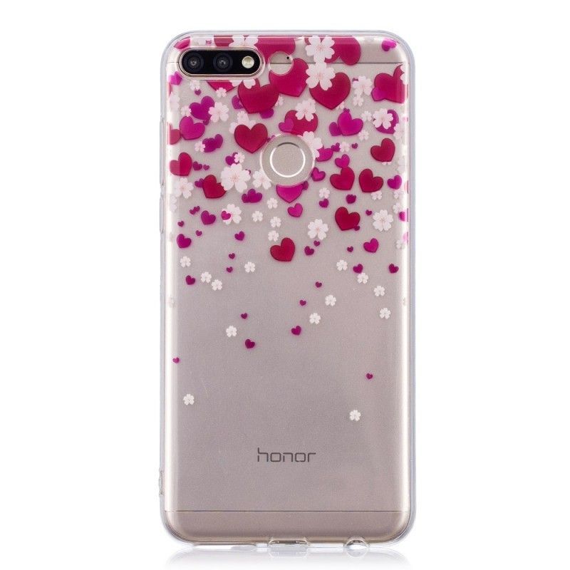 Huawei Y7 2018 Case / Kryt Na Honor 7c Déšť Srdcí