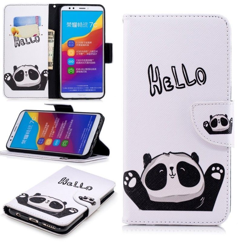 Huawei Y7 2018 Cover / Peněženková Pouzdra Honor 7c Ahoj Panda