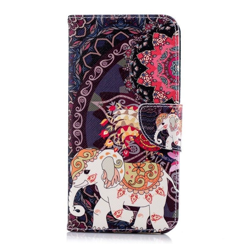 Huawei Y7 2018 Cover / Peněženková Pouzdra Honor 7c Mandala Etnickí Sloni