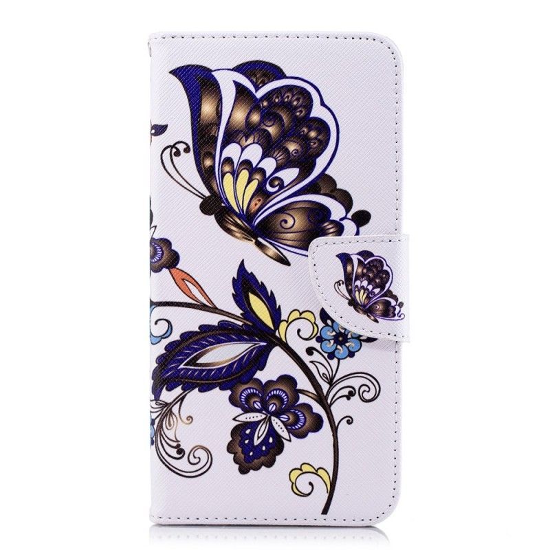 Huawei Y7 2018 Obal / Tetování Motýlka Flipové Pouzdro Honor 7c