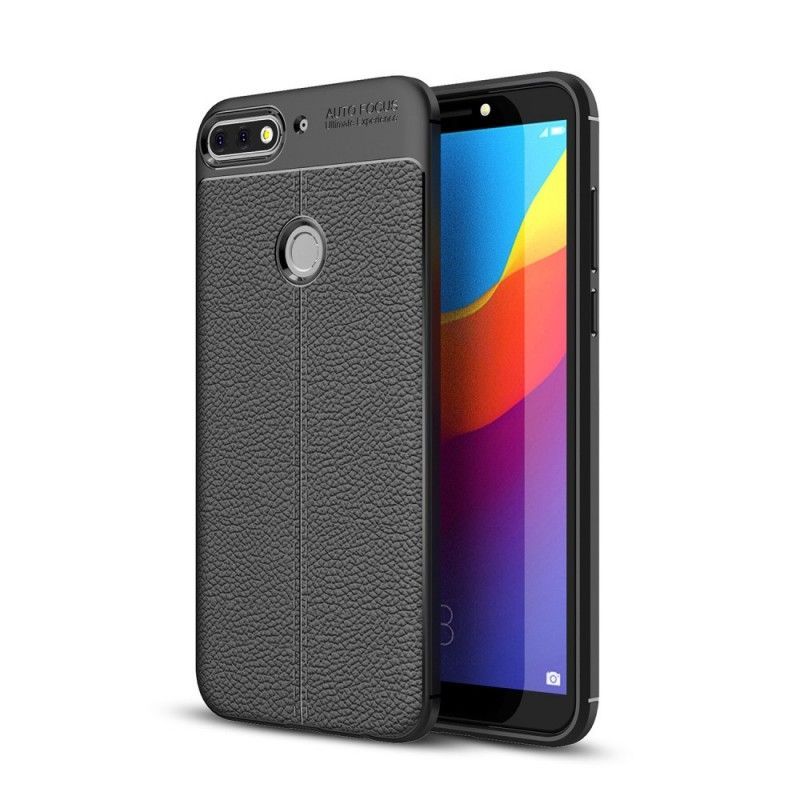 Huawei Y7 2018 Pouzdro / Kryt Honor 7c Litchi Dvojitý Kožený Efekt