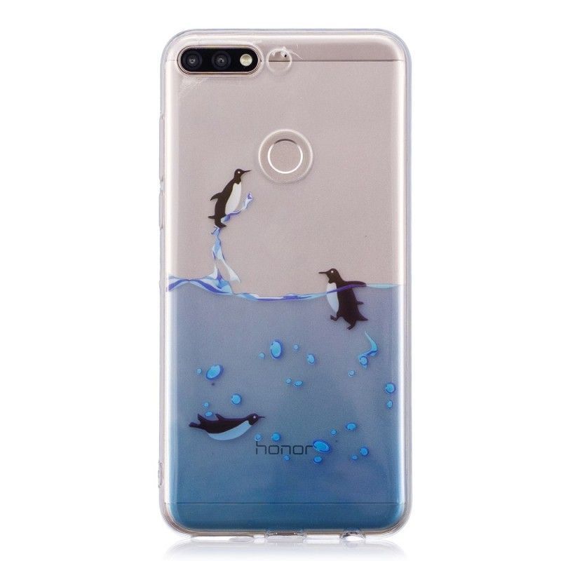Huawei Y7 2018 Pouzdro / Průhledná Hra Kryt Honor 7c Tučňák