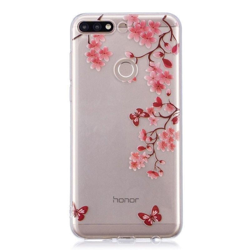 Huawei Y7 2018 Pouzdro / Transparentní Květinový Strom Kryt Na Honor 7c