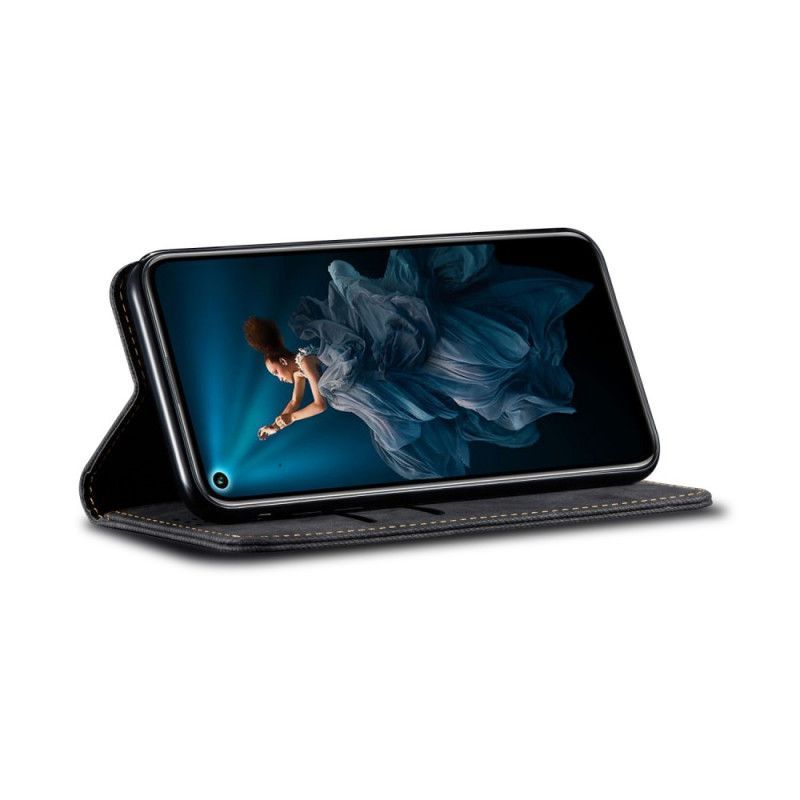 Kožené Pouzdro Folio Na Honor 20 / Huawei Nova 5t Džíny Z Umělé Kůže Textura