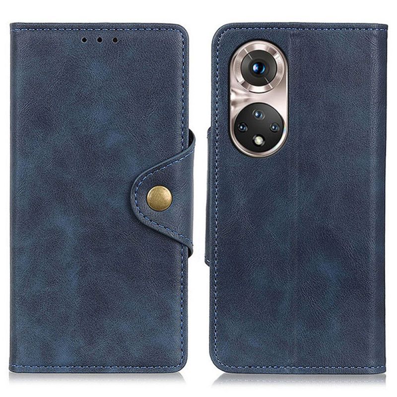 Kožené Pouzdro Na Honor 50 Pro Pro Vintage Umělá Kůže A Knoflík