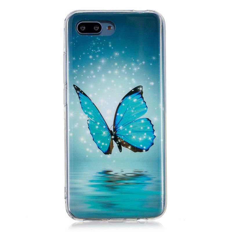 Kryt Honor 10 Fluorescenční Modrý Motýl