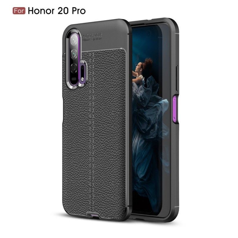 Kryt Honor 20 Pro Litchi S Dvojitým Koženým Efektem