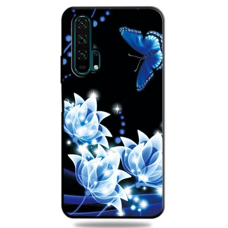 Kryt Honor 20 Pro Modrý Motýl A Květiny