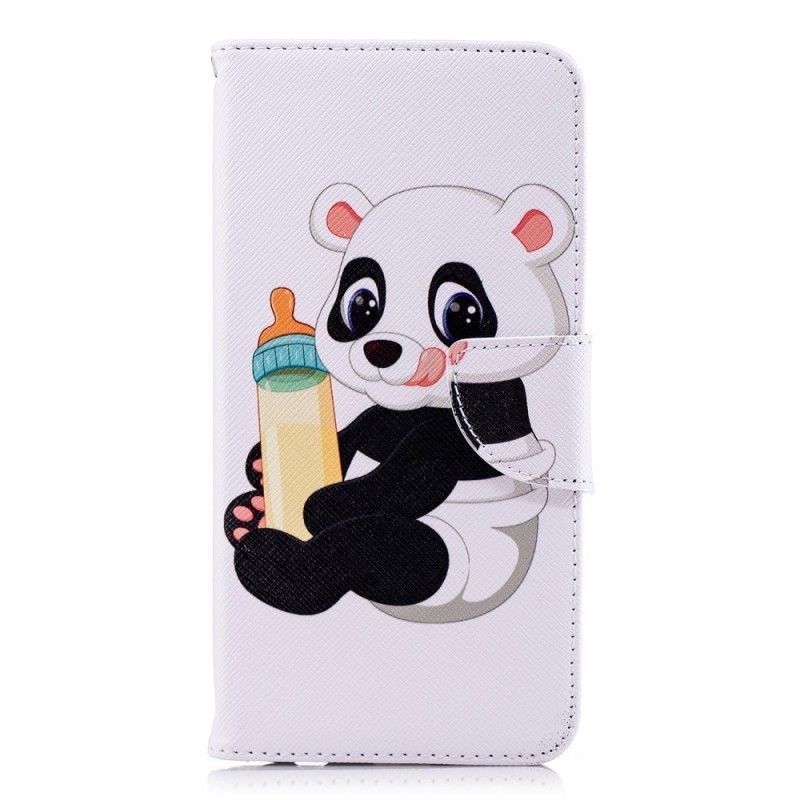 Potah Huawei Y7 2018 / Kožený Kryt Na Honor 7c Baby Panda