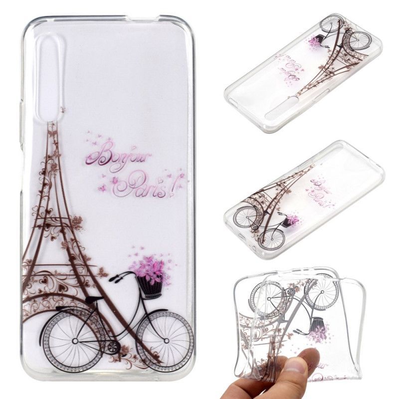 Pouzdro Huawei P Smart Pro / Kryt Honor 9x Pro Transparentní Bonjour Paris