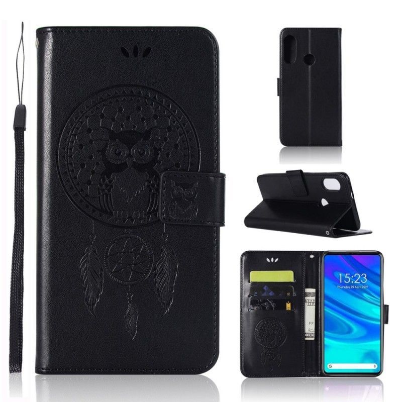 Pouzdro Huawei P Smart Z / Lapač Snů S Koženým Efektem Peněženková Pouzdra Honor 9x