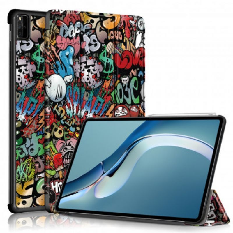 Chytré Pouzdro Kryt Huawei Matepad Pro 12.6 (2021) Zesílené Graffiti