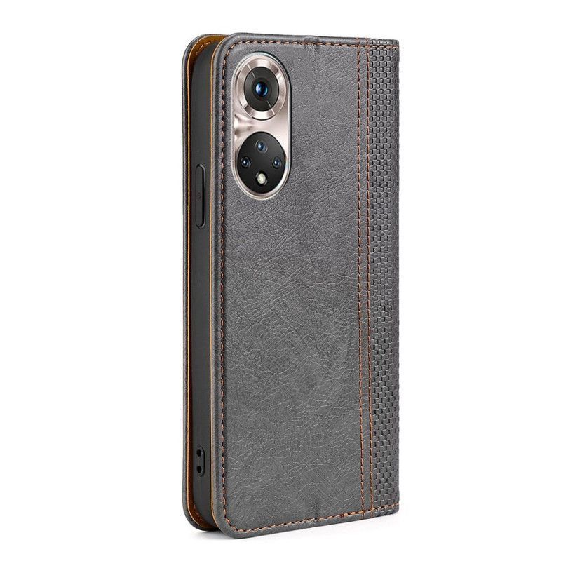 Flip Cover Honor 50 Pro / Huawei Nova 9 Pro Lychee Kůže Dělené Prošívání
