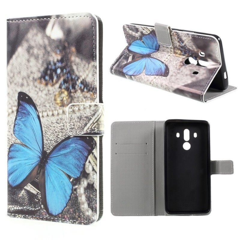 Flipové Pouzdro Huawei Mate 10 Pro Modrý Motýl