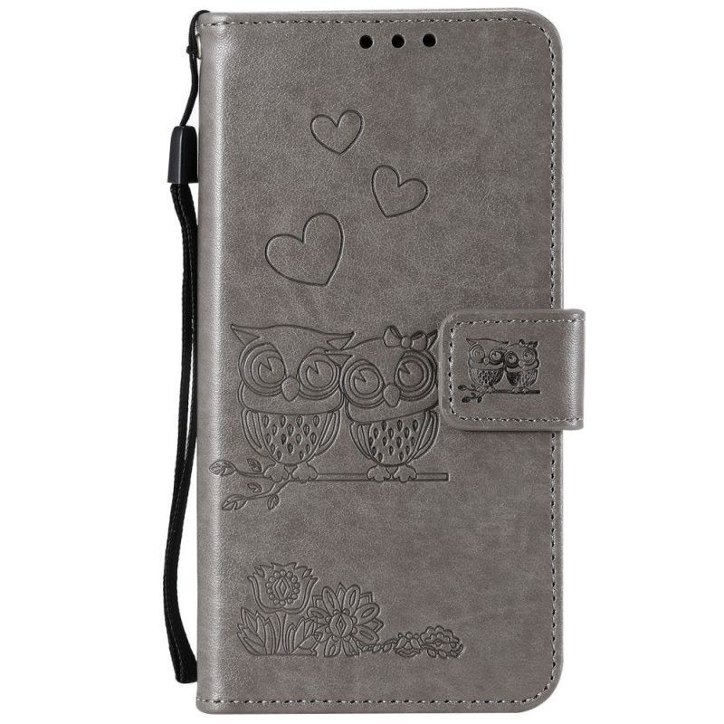 Flipové Pouzdro Huawei Mate 30 Lite Krásné Sovy S Popruhem