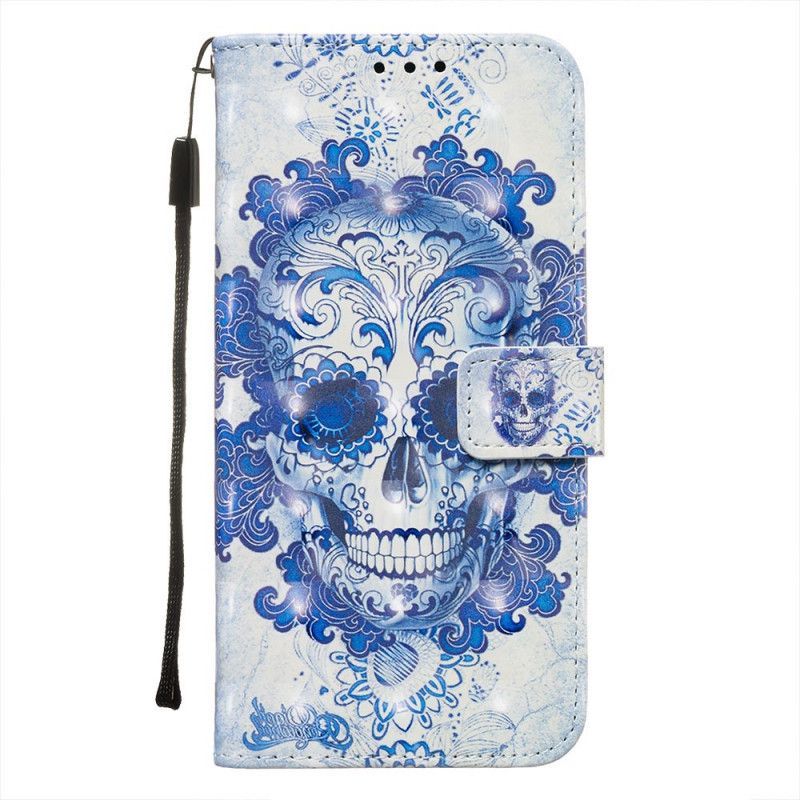 Flipové Pouzdro Huawei Mate 30 Pro Modrá Lebka