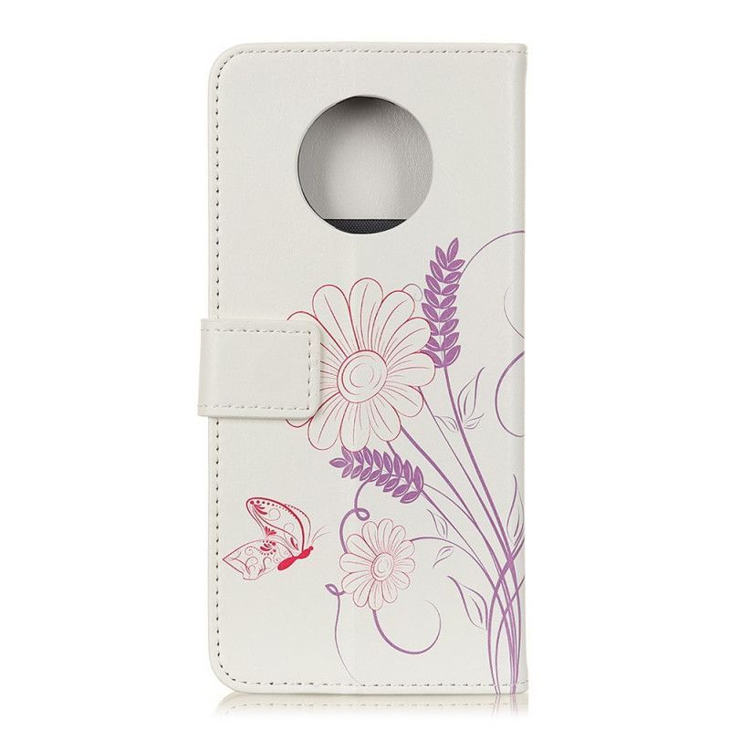 Flipové Pouzdro Huawei Mate 40 Pro Design Motýlů A Květin