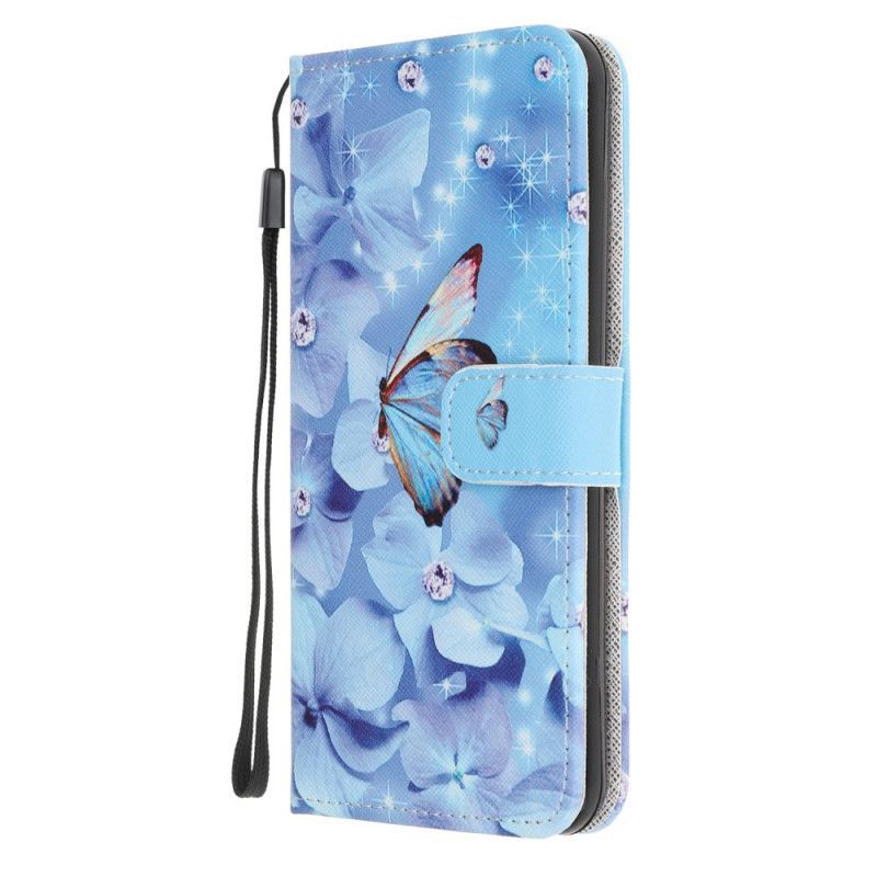Flipové Pouzdro Huawei P Smart 2020 Diamantoví Řemínkoví Motýli