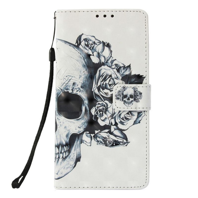Flipové Pouzdro Huawei P Smart Plus 2019 Květinová Lebka