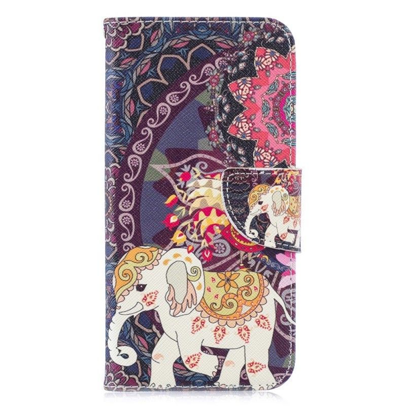 Flipové Pouzdro Huawei P30 Lite Etnická Sloní Mandala