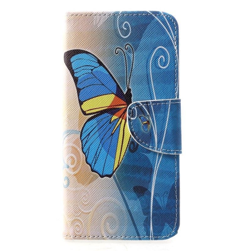 Flipové Pouzdro Huawei P30 Motýli A Květiny