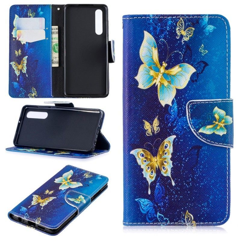 Flipové Pouzdro Huawei P30 Motýli V Noci