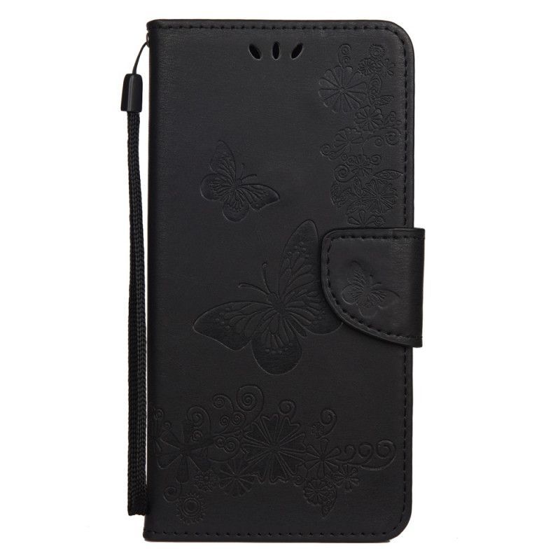 Flipové Pouzdro Huawei P40 Lite Pouze Motýlci S Popruhem