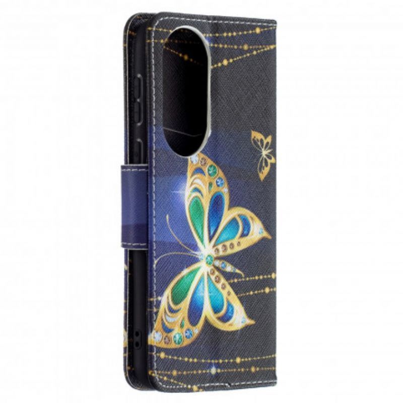 Flipové Pouzdro Huawei P50 Kouzelný Motýl