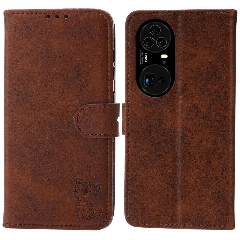 Flipové Pouzdro Huawei P50 Pro Koťátko Z Umělé Kůže