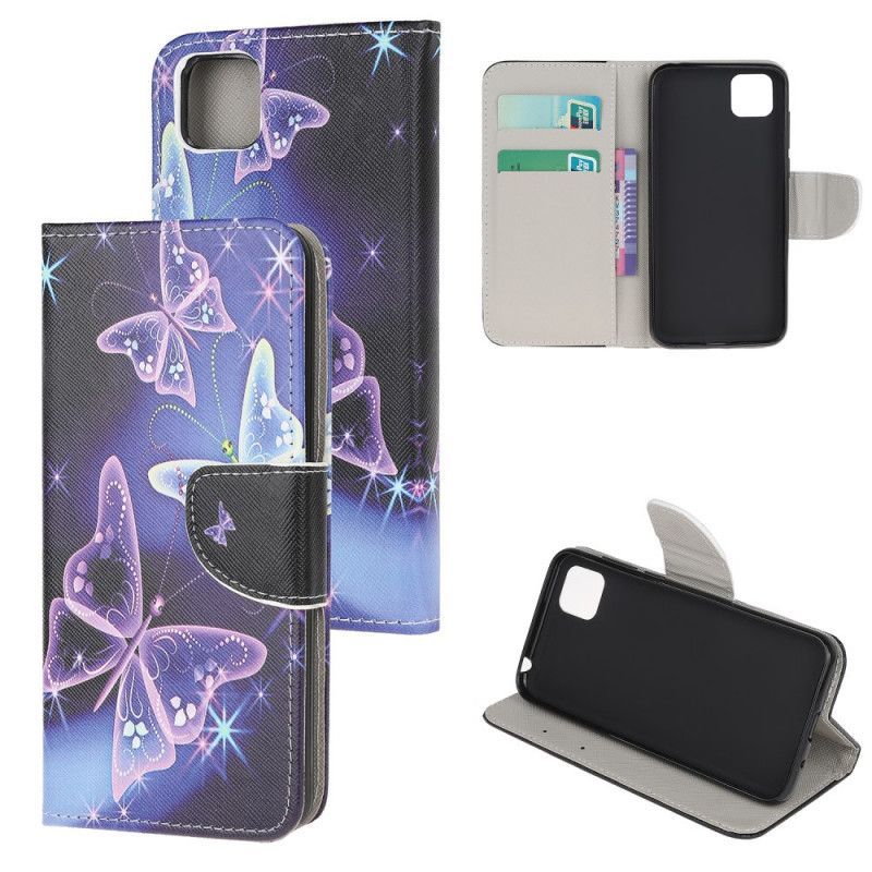 Flipové Pouzdro Huawei Y5p Motýli A Květiny 2