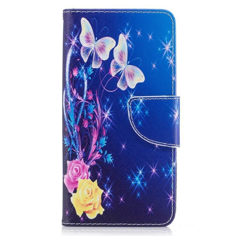 Flipové Pouzdro Huawei Y6 2017 Motýli V Noci