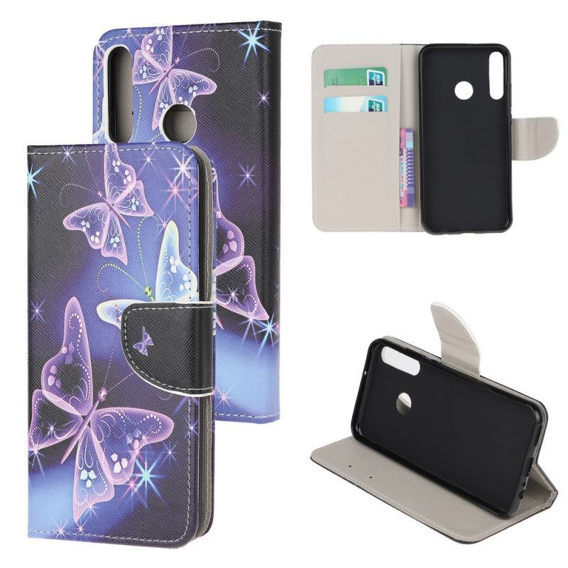 Flipové Pouzdro Huawei Y6p Motýli A Květiny 2