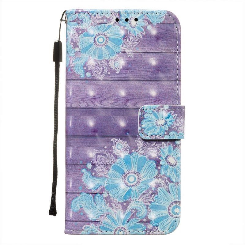 Flipové Pouzdro Na Huawei Mate 30 Pro Modré Květy