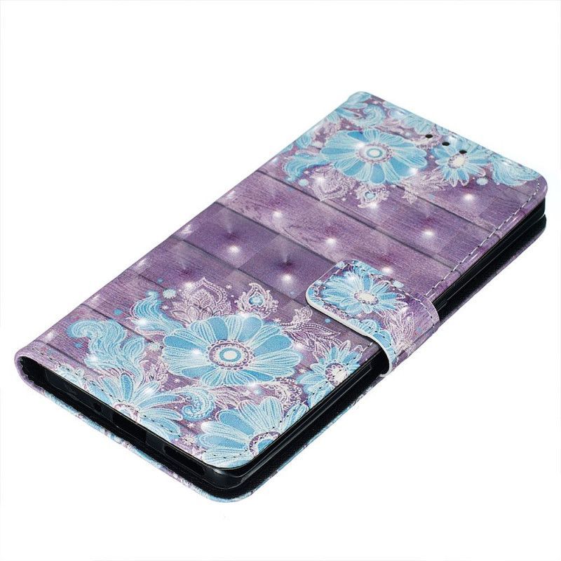Flipové Pouzdro Na Huawei Mate 30 Pro Modré Květy