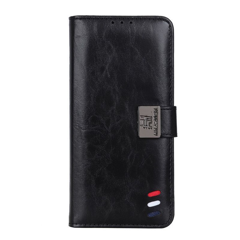 Flipové Pouzdro Na Huawei P Smart 2021 Trikolorní Vintage Kožený Efekt