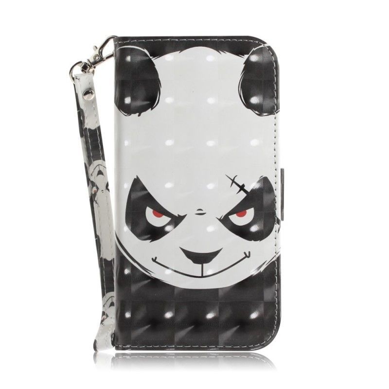 Flipové Pouzdro Na Huawei P Smart Z Rozzlobená Panda S Popruhem