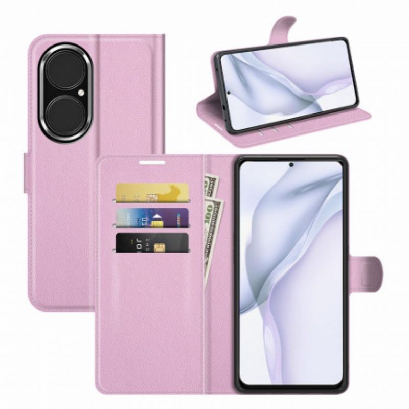 Flipové Pouzdro Na Huawei P50 Klasický Styl Liči Kůže