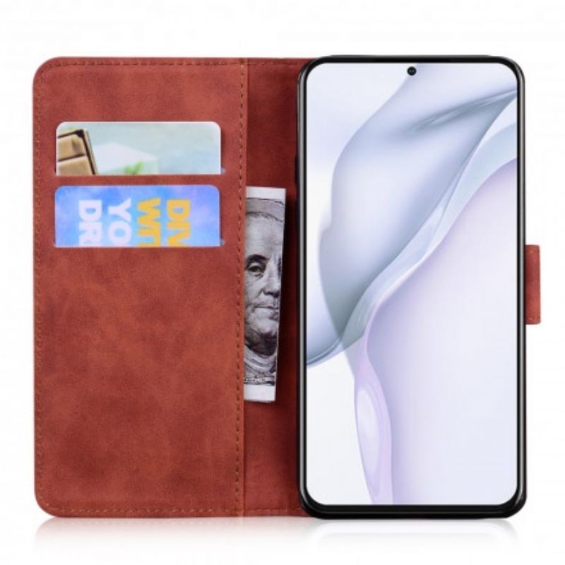 Flipové Pouzdro Na Huawei P50 Pro Tisk Obličeje Tygra