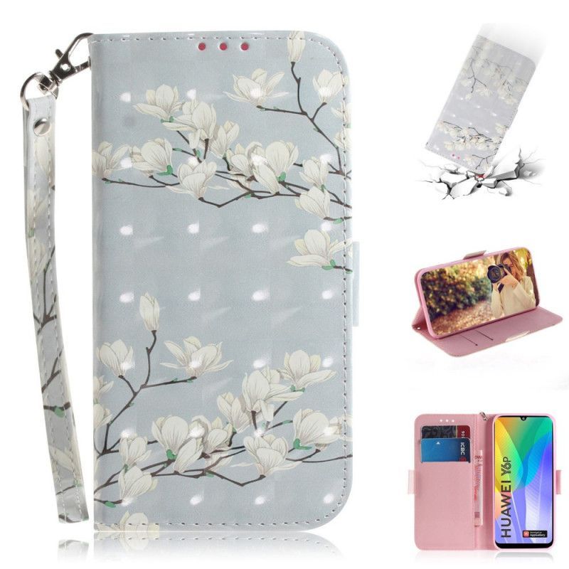 Flipové Pouzdro Na Huawei Y6p Tangový Květinový Strom
