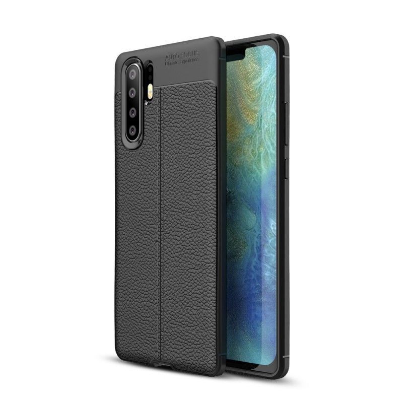 Huawei P30 Plus Dvouřadé Kožené Pouzdro S Liči