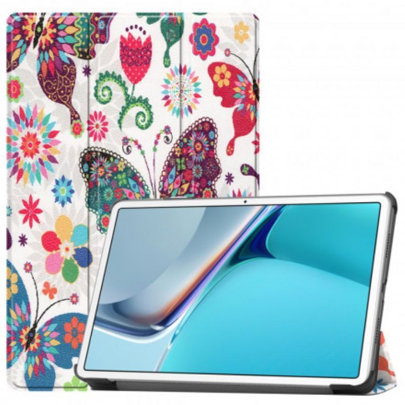 Inteligentní Pouzdro Kryt Huawei Matepad 11 (2021) Retro Motýli A Květiny