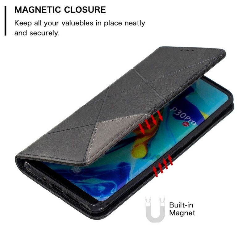 Kožené Pouzdro Folio Huawei P30 Pro Umělecký Styl
