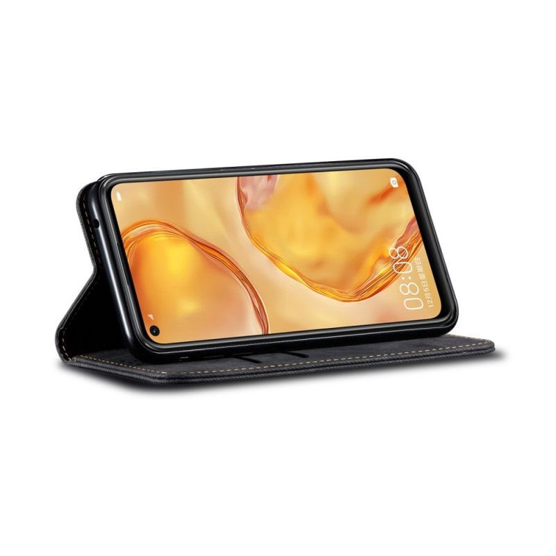 Kožené Pouzdro Folio Huawei P40 Lite Textura Džínů Z Umělé Kůže