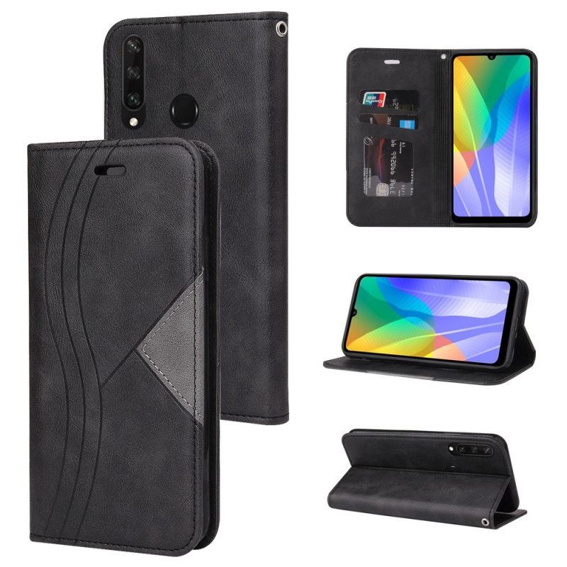 Kožené Pouzdro Folio Huawei Y6p Styl Vlnité Kůže