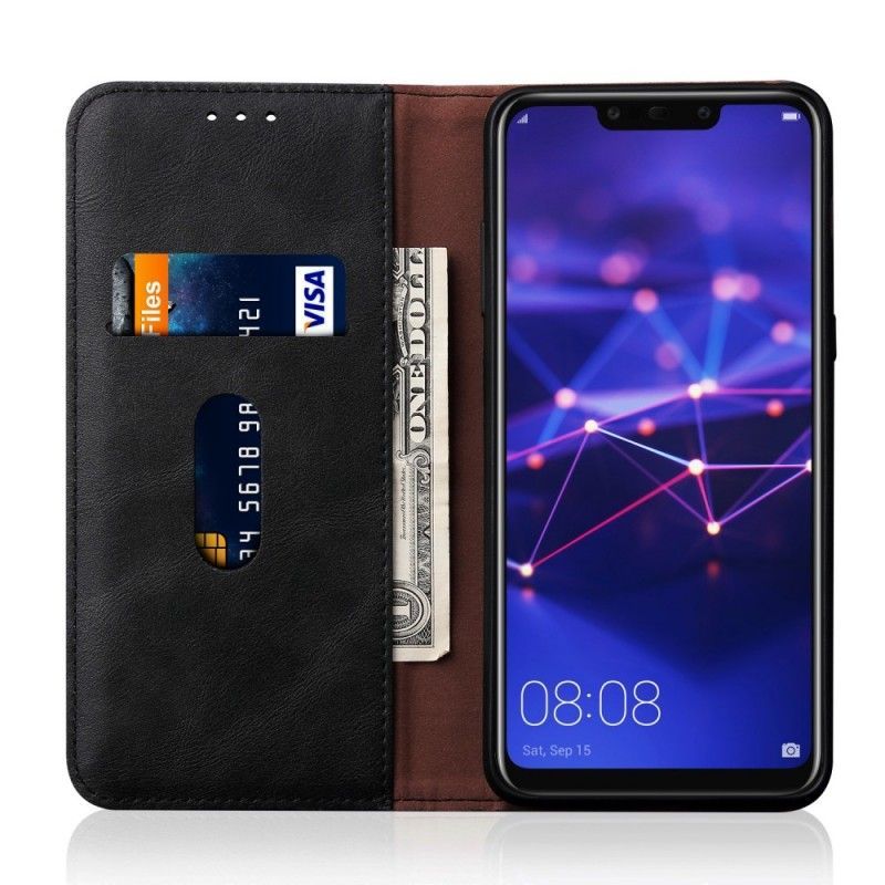 Kožené Pouzdro Folio Na Huawei Mate 20 Lite Švy S Koženým Efektem