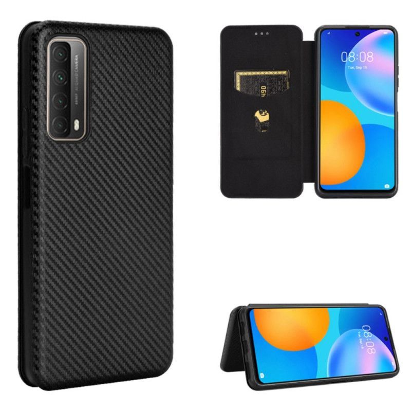Kožené Pouzdro Folio Na Huawei P Smart 2021 Uhlíkové Vlákno