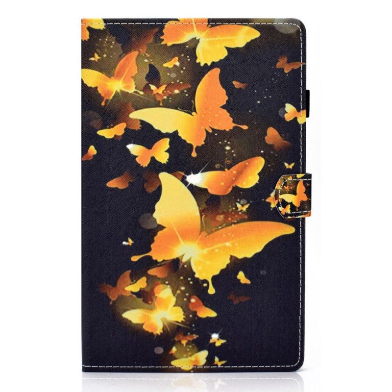 Kožené Pouzdro Huawei Matepad T 8 Žlutí Motýli
