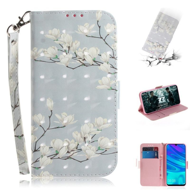 Kožené Pouzdro Huawei P Smart 2019 Tanga Kvetoucí Strom