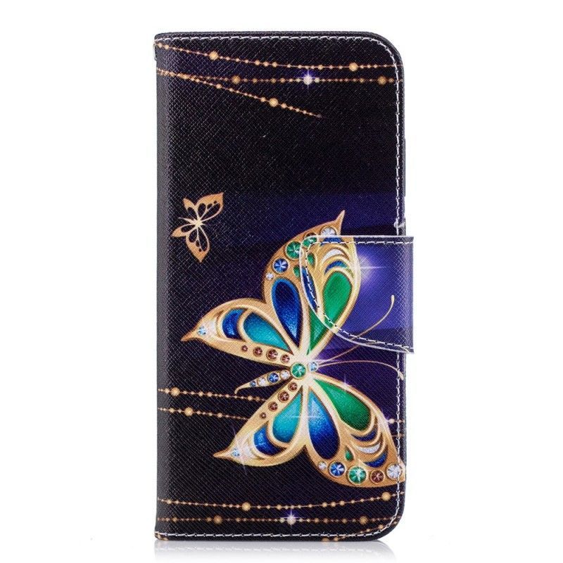 Kožené Pouzdro Huawei P20 Kouzelný Motýl