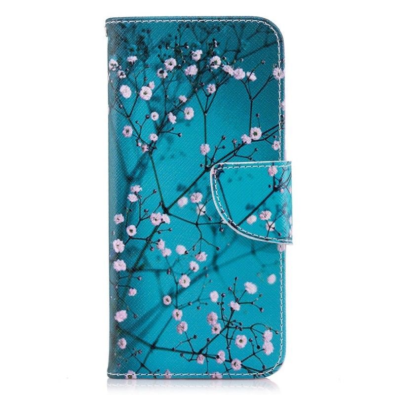 Kožené Pouzdro Huawei P20 Kvetoucí Strom